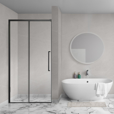Aqua Vista Lokla Linea nisdeur - 140x200cm - incl. montageset - zwart mat