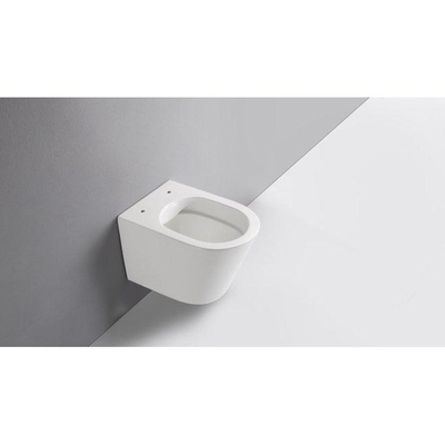 QeramiQ Dely Toiletset - inbouwreservoir Qeramiq Flush - slim zitting - metaal RVS bedieningsplaat - rechthoekige knoppen - mat wit