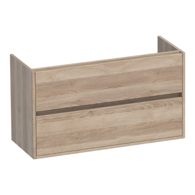 BRAUER Adore meuble sous-lavabo peu profond - 100x39x55cm - 2 tiroirs à fermeture douce - sans poignées - 1 découpe pour siphon - Sunlit