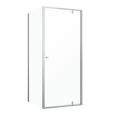 Sealskin Contour porte pivotante avec paroi latérale 90x90 cm, 200 cm de haut, inox, verre de sécurité clair 6 mm