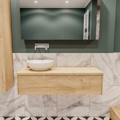 Mondiaz LUSH Meuble salle de bains avec 1 tiroir lavabo BARCO 120x30x45cm Gauche sans trou de robinet Washed oak