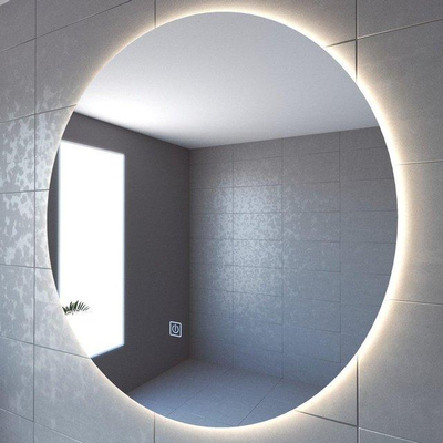 FugaFlow Eccelente Arredo Miroir Salle de Bain - rond - diamètre 120cm - éclairage LED indirect - chauffe-miroir - interrupteur