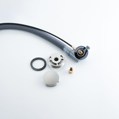 FugaFlow Eccelente Acces Ensemble d'évacuation de baignoire - commande rotative - prolongé - acier inoxydable brossé