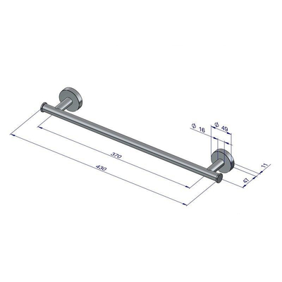 Plieger Como handdoekbeugel magnetisch 430mm chroom