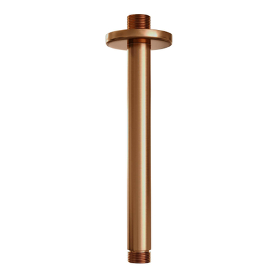 BRAUER Copper Carving Douche de pluie encastrée thermostatique - 3 voies - ronde - set 90 - pomme de douche 30cm - bras de plafond - douchette barre - flexible de douche - barre de douche coulissante intégrée - cuivre brossé PVD