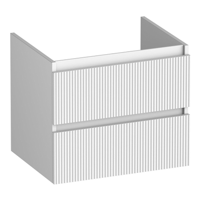 BRAUER Joy Wavy sous-meuble de lavabo 60 2 tiroirs softclose - sans poignée - 1 découpe pour siphon - blanc mat