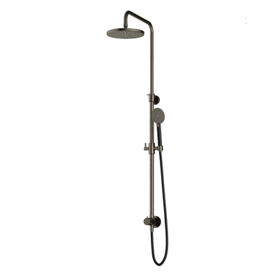 Hotbath Cobber M438 ensemble de douche de tête avec inverseur et flexible de douche 150cm avec douche de tête ronde 20cm douchette ronde fer vieilli