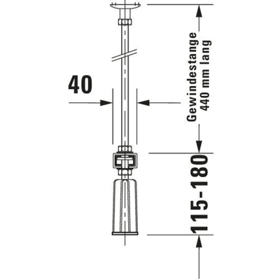 Duravit jeu de pieds pour baignoire d'angle par 2 pièces réglable en hauteur 11.5 18cm
