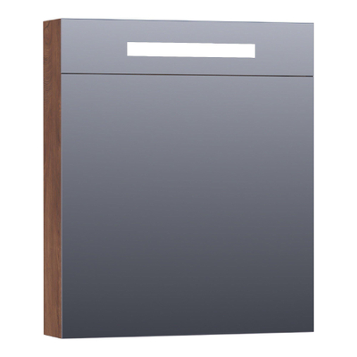 BRAUER Promise Deluxe spiegelkast – 59x70x15 cm – directe LED – linksdraaiende – Forest Cacao