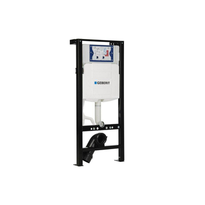 QeramiQ Dely Toiletset - 36.3x51.7cm - diepspoel - rimless - Geberit UP320 plieger inbouwreservoir - softclose toiletzitting - mat zwarte bedieningsplaat - rechtehoekige knoppen - mat zwart