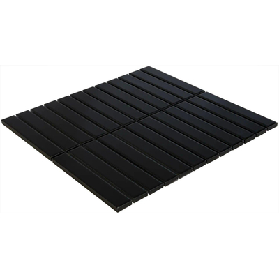 La Mosaic Factory Sevilla carreau mosaïque - 29,6x30cm - carrelage mural - Rectangulaire - Porcelaine Noir Brillant