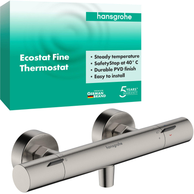Hansgrohe Ecostat Fine opbouw douchethermostaat RVS-look