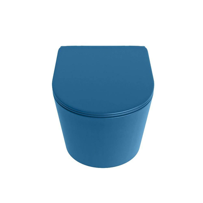 Mondiaz LAVIE WC suspendu – sans bride – 36 x 53 cm – avec abattant softclose – Jeans (bleu)
