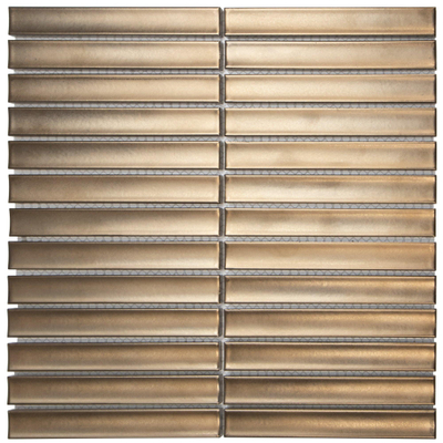 La mosaïque Mosaic Factory Sevilla - 29,6x29,9cm - carrelage mural - Rectangulaire - doigt kitkat - Porcelaine - Bronze Métallique (bronze)