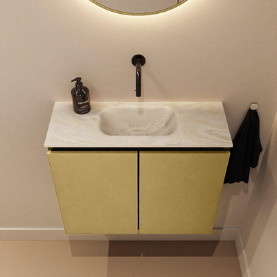 MONDIAZ TURE-DLUX 60cm toiletmeubel Oro. EDEN wastafel Ostra positie midden. Zonder kraangat.