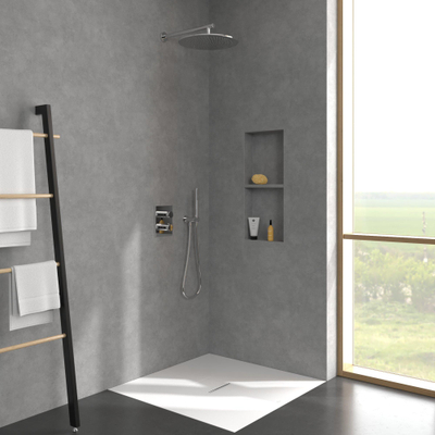 Villeroy & Boch Universal Showers handdouchehouder - voor wandmontage hoekig - Brushed Nickel (rvs)