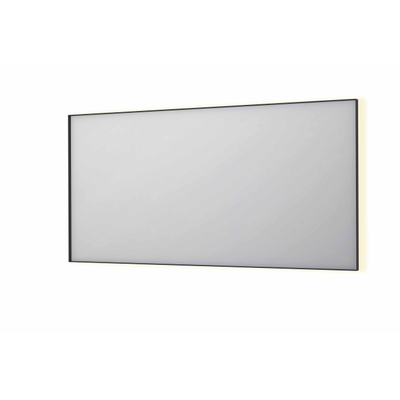 INK SP32 miroir - 160x4x80cm rectangulaire en cadre acier incl LED indirecte - chauffage - changement de couleur - dimmable et interrupteur - noir mat