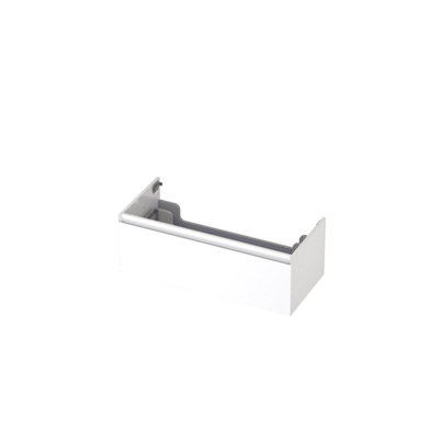 INK Wastafelonderkast - 100x45x35cm - 1 lade - greeploos - MDF lak - Hoogglans wit