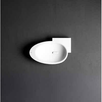 Clou First vasque de fontaine 38,8x24,6cm trou de robinet à droite Aluite Blanc mat