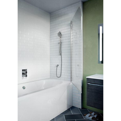 Crosswater Kai Pare-baignoire - 70x138cm - 1 partie pivotante - avec verre de sécurité 6mm - clair aluminium argenté