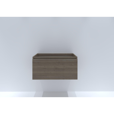 H&R Badmeubelen Matrix Wastafelonderkast - 80x44.8x40cm - 3D-front - 1 lade - greeploos met greeplijst - charleston