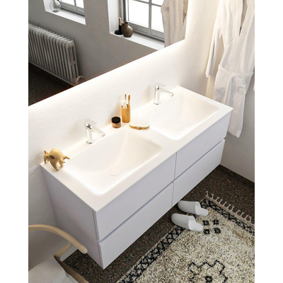 MONDIAZ VICA Ensemble de meuble salle de bain - 120cm - 4 tiroirs - lavabo Cloud double - 2 trous de robinet - solid surface cale