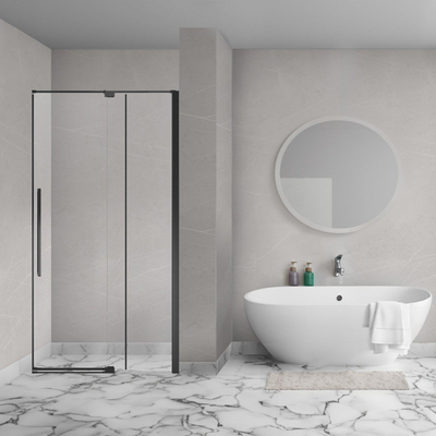 Aqua Vista Taviano Linea nisdeur - 130x200cm - incl. montageset - mat zwart