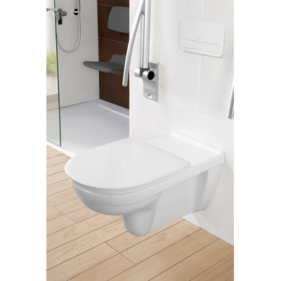 Villeroy & Boch O.novo Vita closetzitting met deksel met softclose met greeprand met quick release wit