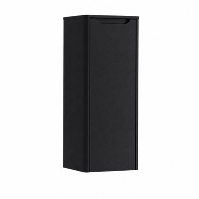 H&R badmeubelen Juice Halfhoge Kast - 40x35x100cm - met ronde hoeken - 1 deur - rechtsdraaiend - zwart mat