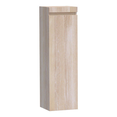BRAUER Joy badkamerkast - 120x35x35cm - met 1 deur greeploos linksdraaiend lamellen eiken wit