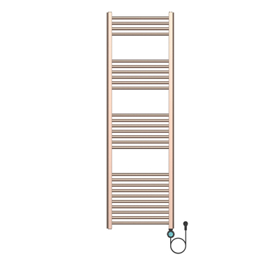 Belrad Elektrische Handdoekradiator - 160x50cm - 900W - aansluiting rechts - Geborsteld koper