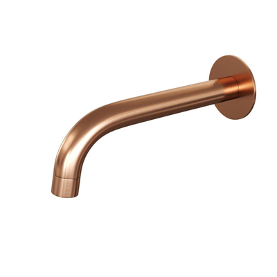Brauer Copper Edition Baduitloop - gebogen uitloop 20cm - rozet - Koper geborsteld PVD