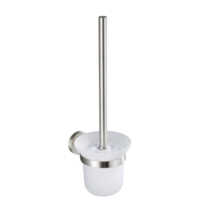 Fortifura Calvi Toiletset 3-delig - toiletrolhouder - zonder klep - toiletborstel - handdoekhaak dubbel rond - PVD - geborsteld RVS