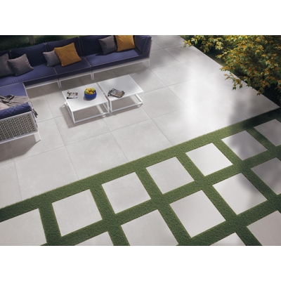 Terravito Calvero wand- en vloertegel - 90x90cm - 9.0mm - Vierkant - gerectificeerd - Betonlook - mat grijs - Pearl
