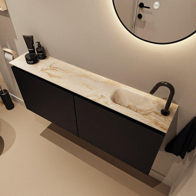 MONDIAZ TURE-DLUX 120cm toiletmeubel Urban. EDEN wastafel Frappe positie rechts. Met 1 kraangat.