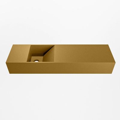 Mondiaz TYNE Fontaine - 80x23x12cm - lavabo gauche - sans trous de robinet - solid surface - Oro