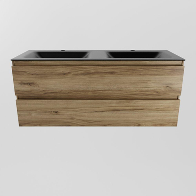 Mondiaz Aivy badmeubelset - 120x45x50cm - 2 kraangaten - 2 wasbakken urban Solid surface - Links en rechts - 2 lades - Met spiegelkast - Melamine Chai