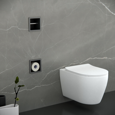 FugaFlow Eccelente Acces Porte-rouleau de réserve et de toilette encastré - Gunmetal PVD brossé