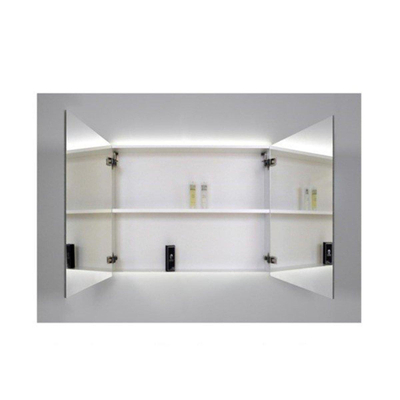 Sanicare armoire de toilette qlassics ambiance 100 cm 2 portes miroir double face blanc brillant