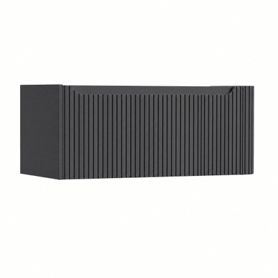 H&R Badmeubelen Juice Wastafelonderkast - 100x45x40cm - rechterhoek afgerond - 3D-front - 1 lade - geïntegreerde greep - antraciet mat