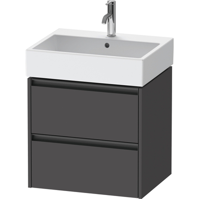 Duravit Ketho 2 meuble sous-lavabo - 2 tiroirs - 58.4x46x54.9cm - poignées anthracite - graphite mat