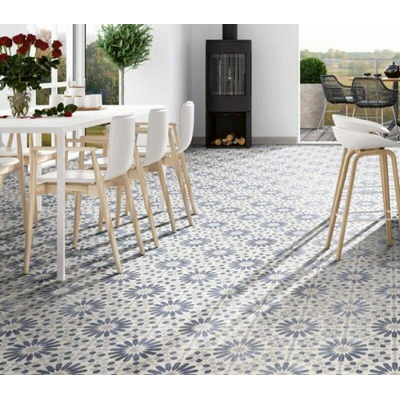 SAMPLE Realonda Cerámica Carrelage de sol et mural Marrakech Blue Vintage Mat Bleu