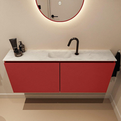 MONDIAZ TURE-DLUX Meuble de toilettes 120 cm Fire. EDEN lavabo Opalo position milieu. Avec 1 trou de robinet.