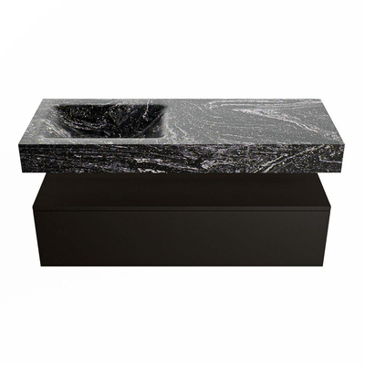 MONDIAZ ALAN - DLUX Ensemble de meuble de salle de bains - 120cm - meuble bas - Urban - 1 tiroir - lavabo suspendu - vasque à gauche - 1 trou de robinet - Lava