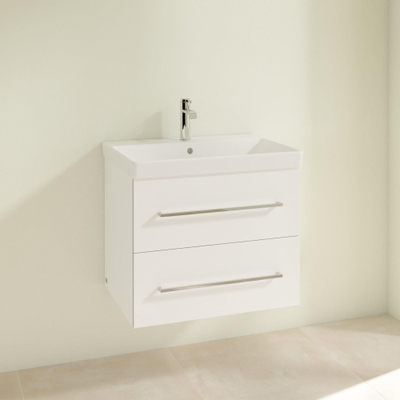 Villeroy & Boch Avento meuble sous lavabo 63x52x44.7cm avec 2 tiroirs crystal blanc