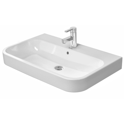 Duravit HappyD 2 Lavabo pour meuble meulé 80x50.5cm avec trop plein et trou pour robinetterie avec Wondergliss blanc