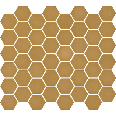 The Mosaic Factory Valencia mozaïektegel - 27.6x32.9cm - wand en vloertegel - Zeshoek/Hexagon - Gerecycled glas Mustard Mat