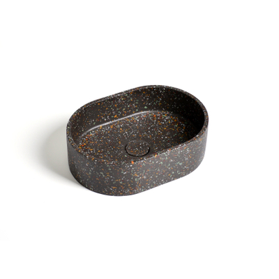 Ideavit Rock Waskom 40x28x12cm ovaal Concrete Terrazzo SHOWROOMMODEL