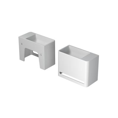 INK Hangar Lavabo compact - 40x20x30cm - vasque à gauche - 0 trous de robinet - polystone blanc mat