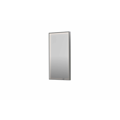 INK SP19 miroir - 40x4x80cm rectangulaire en cadre acier incl dir LED - chauffage - changement de couleur - dimmable et interrupteur - inox brossé